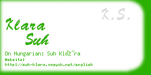 klara suh business card